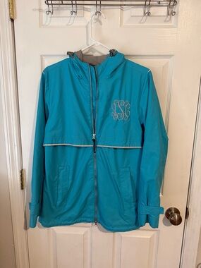 Charles River Apparel Turquoise Hooded Rain Jacket
